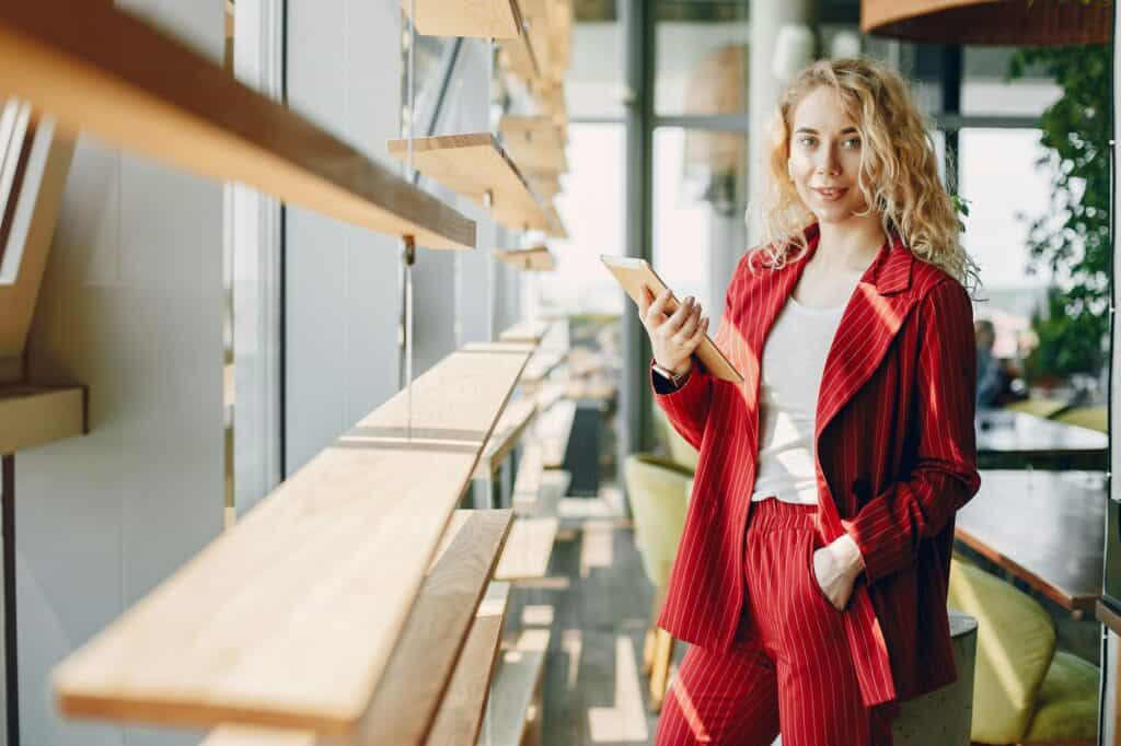 Elegant businesswoman working in a office